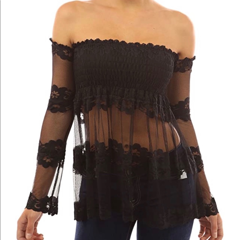 PattyBoutik Lace Off-shoulder Top